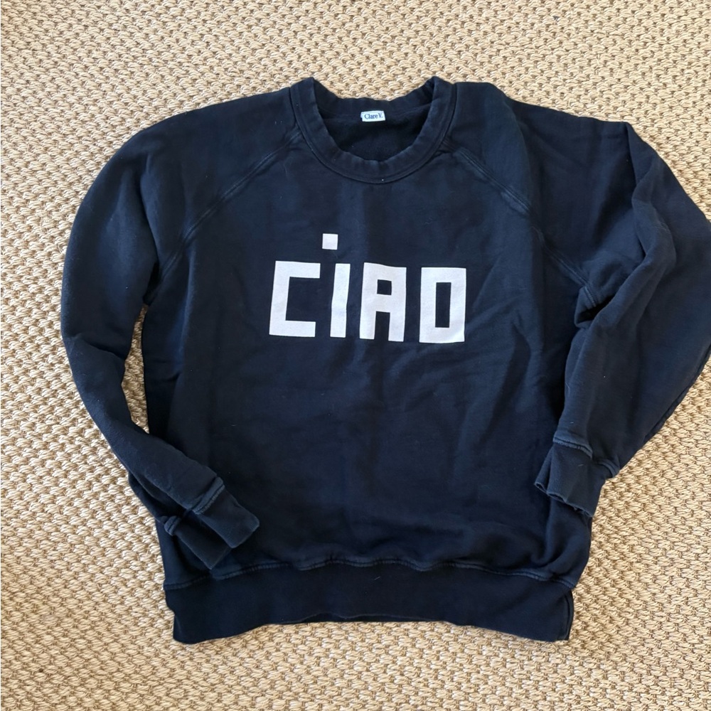 Clare V. Ciao black and white sweatshirt